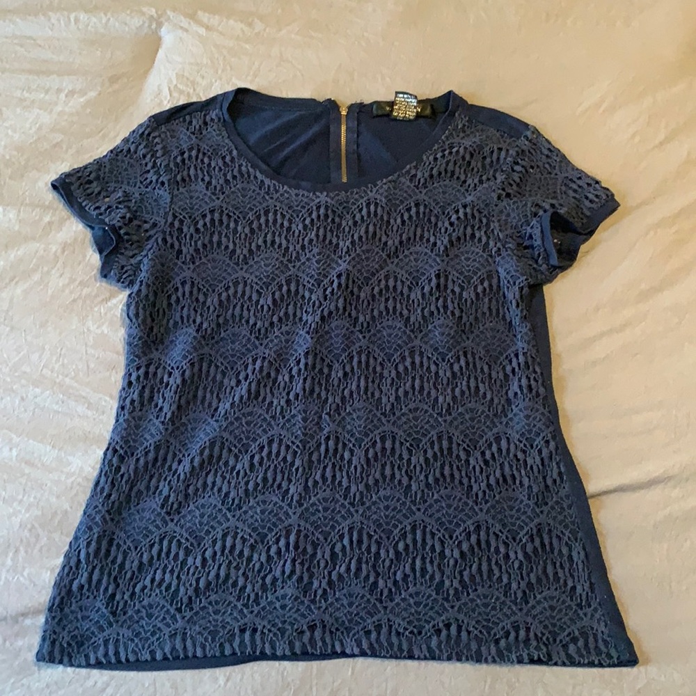 Navy lace blouse S